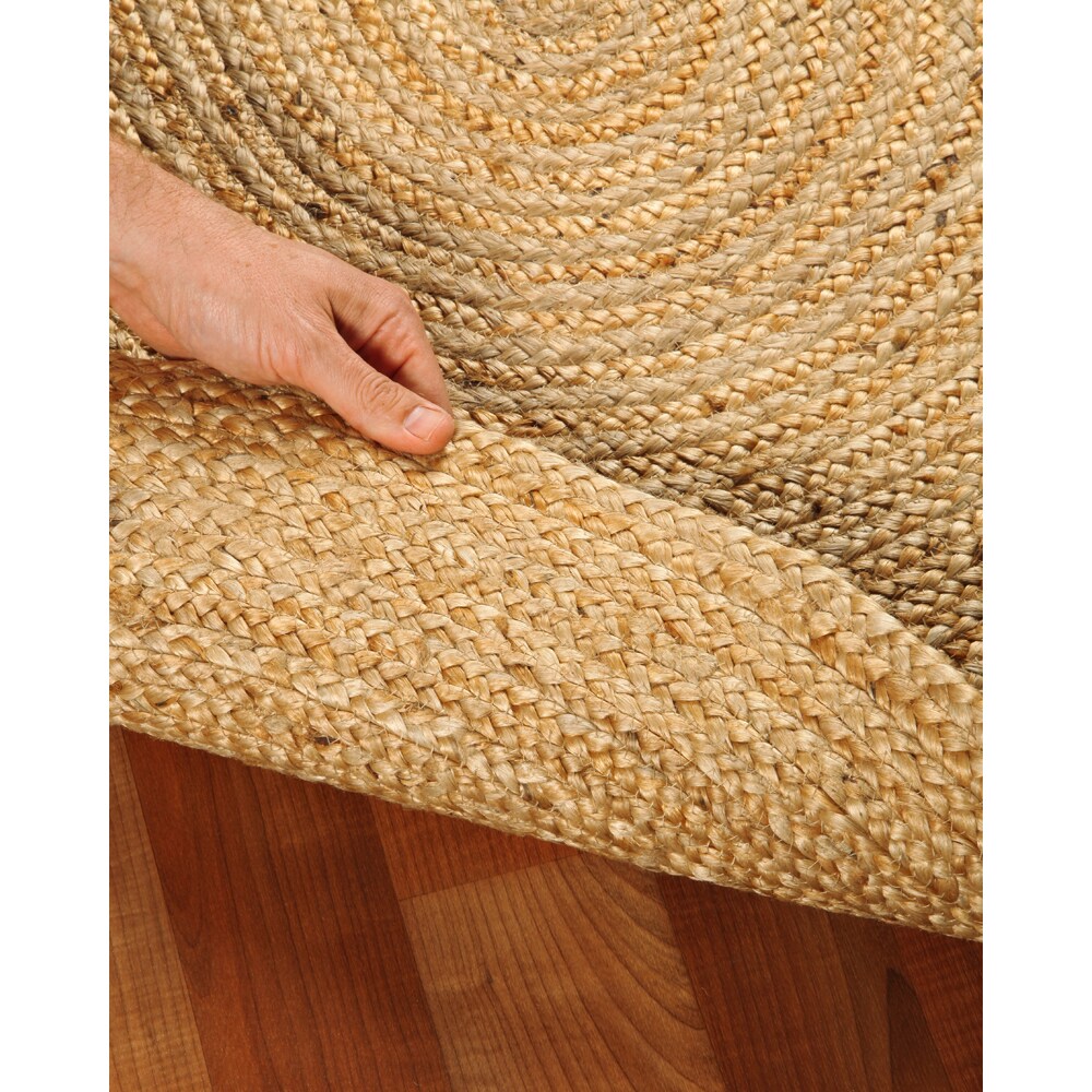 Natural Area Rugs 100% Natural Fiber Handmade Reversible Castilla Jute Oval Rug (6' X 9') Beige - 6' x 9'