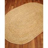 Natural Area Rugs 100% Natural Fiber Handmade Reversible Castilla Jute Oval Rug (6' X 9') Beige - 6' x 9'