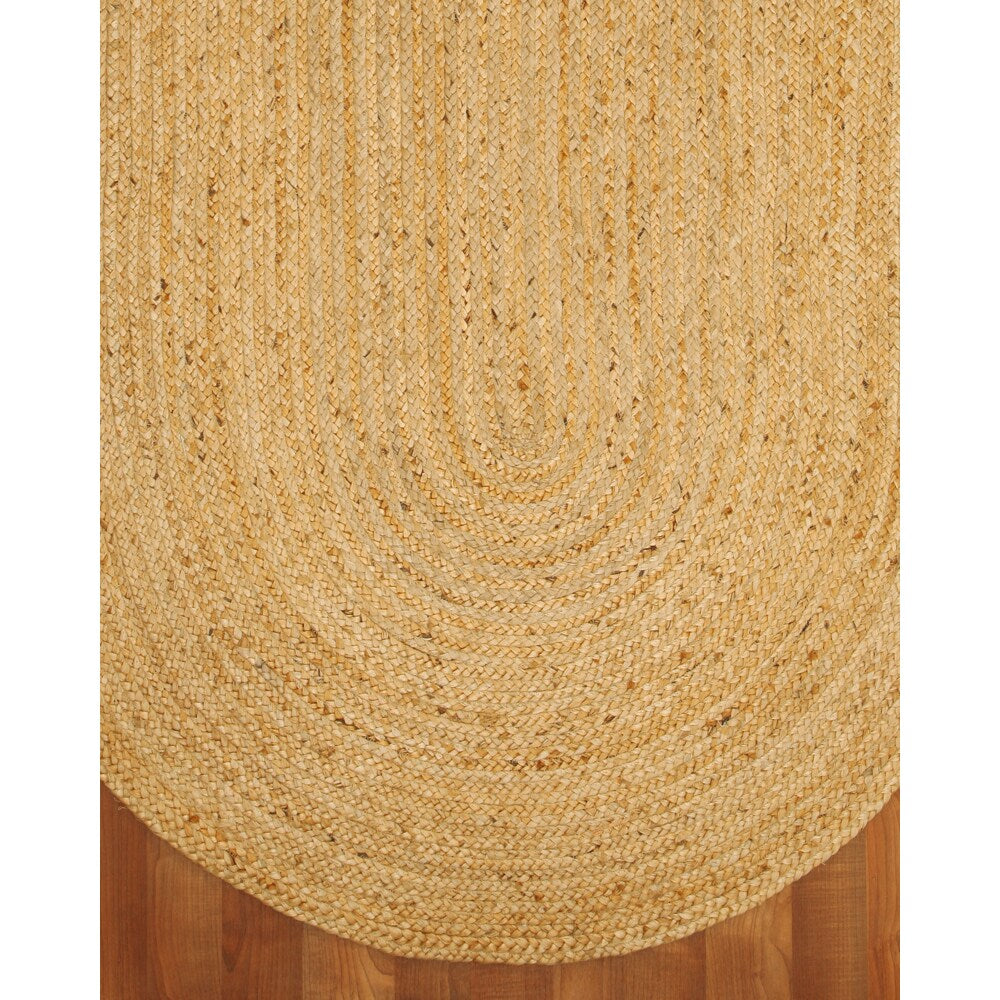 Natural Area Rugs 100% Natural Fiber Handmade Reversible Castilla Jute Oval Rug (6' X 9') Beige - 6' x 9'
