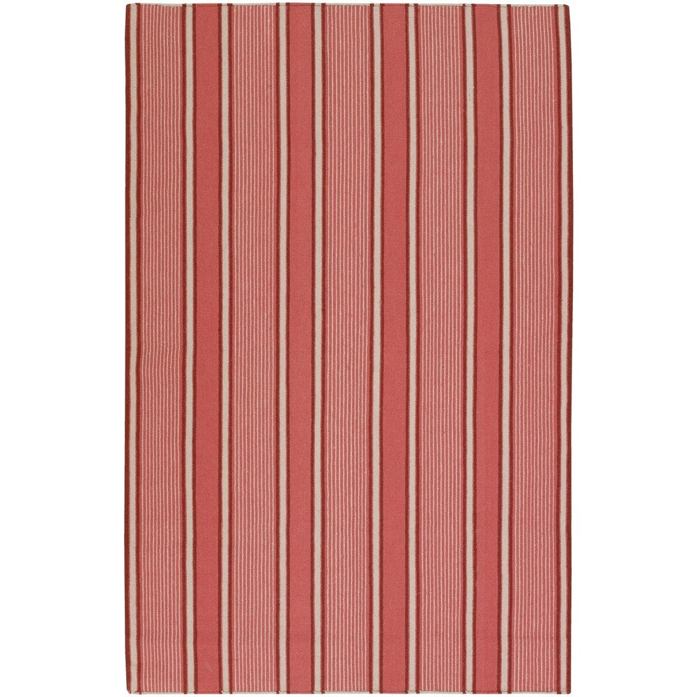 Hand-woven Coral Hokkien Wool Area Rug - 8' x 11'