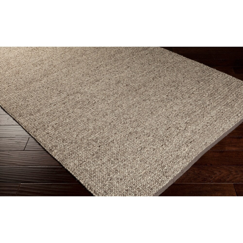 Hand-woven Eagan Casual Solid Brown Wool Area Rug - 5' x 8'