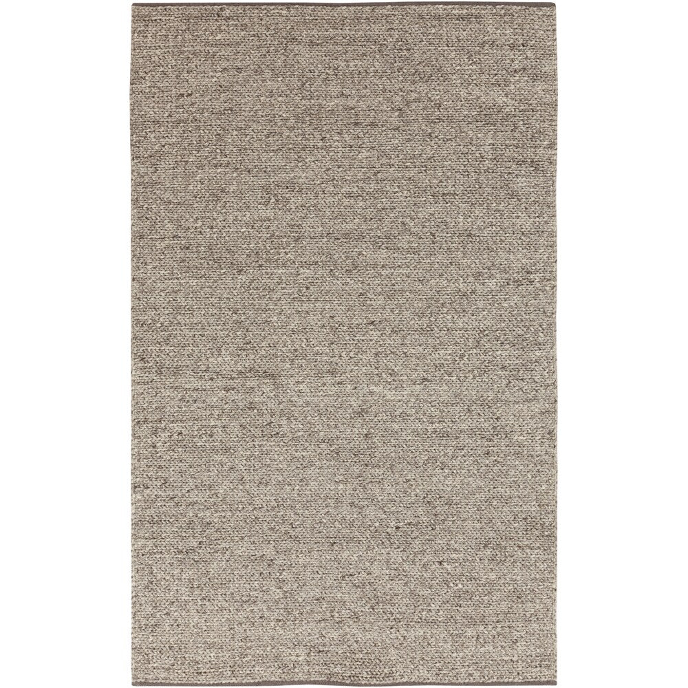 Hand-woven Eagan Casual Solid Brown Wool Area Rug - 5' x 8'