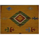 Hand-woven Gold Anatolian Kilim Flat Weave Wool Area Rug (3'1 x 5'2)