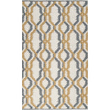 Hand-woven Moroccan Gold Ivory Wool Area Rug - 5' x 8'