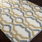 Hand-woven Moroccan Gold Ivory Wool Area Rug - 5' x 8'