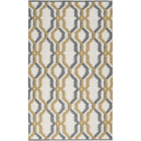 Hand-woven Moroccan Gold Ivory Wool Area Rug - 5' x 8'