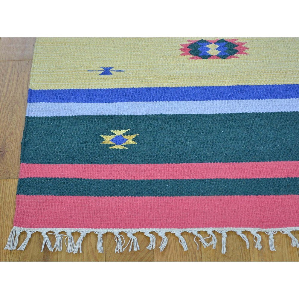 Hand-woven Design Flat Weave Kilim Runner Rug (2'7 x 8') - Multi