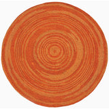 Hand-woven Orange Abrush Braided Jute Rug (8' x 8' Round)