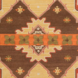 Hand-woven Orange/Brown Southwestern Aztec Keizer Hard Twist Wool Area Rug - 2' x 3'