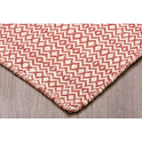 Hand-woven Reversible Flatweave Wool Rug Ivory Red Rug - 5' x 7'6"