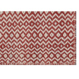 Hand-woven Reversible Flatweave Wool Rug Ivory Red Rug - 5' x 7'6"