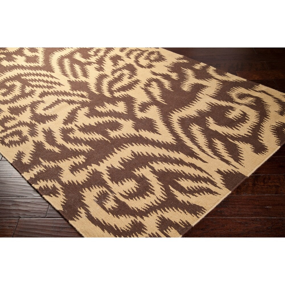 Hand-woven 'Saged' Brown Wool Area Rug - 3'3" x 5'3"