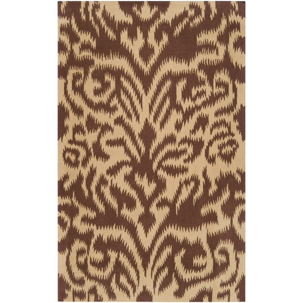 Hand-woven 'Saged' Brown Wool Area Rug - 3'3" x 5'3"