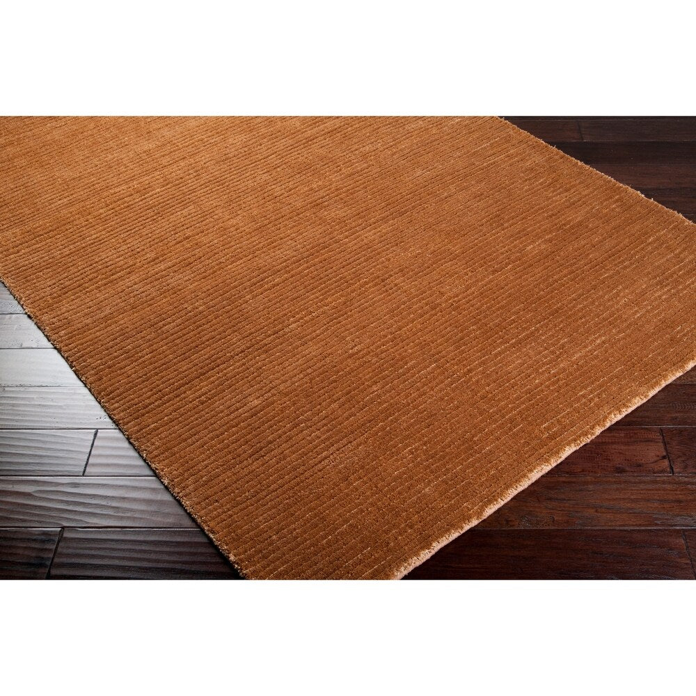 Hand-woven Solid Golden Brown Casual Parroll1005 Area Rug - 2'6" x 8' Runner