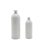 Handcrafted 4 Home Modern Painted Glass Vase, White (Set of 2)