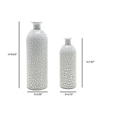 Handcrafted 4 Home Modern Painted Glass Vase, White (Set of 2)