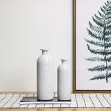 Handcrafted 4 Home Modern Painted Glass Vase, White (Set of 2)
