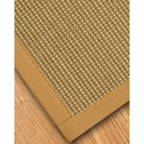 Natural Area Rug Crossroads Area Rug 100% Natural Sisal Hand-Crafted Black Wide Canvas Border, 3' x 5' - Multi - 3' x 5'