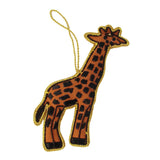 Handcrafted Embroidered Giraffe Ornament (India)