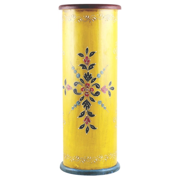 Handmade Wooden Umbrella Stand (India) - 22"x7"x7"