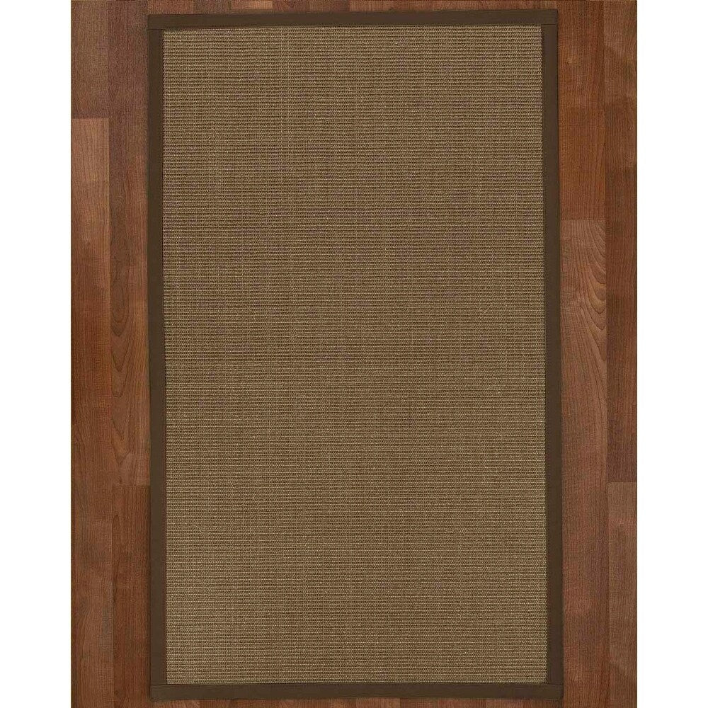 Handcrafted Linden Natural Sisal Rug - Brown Binding, 8' x 10' - 8' x 10'