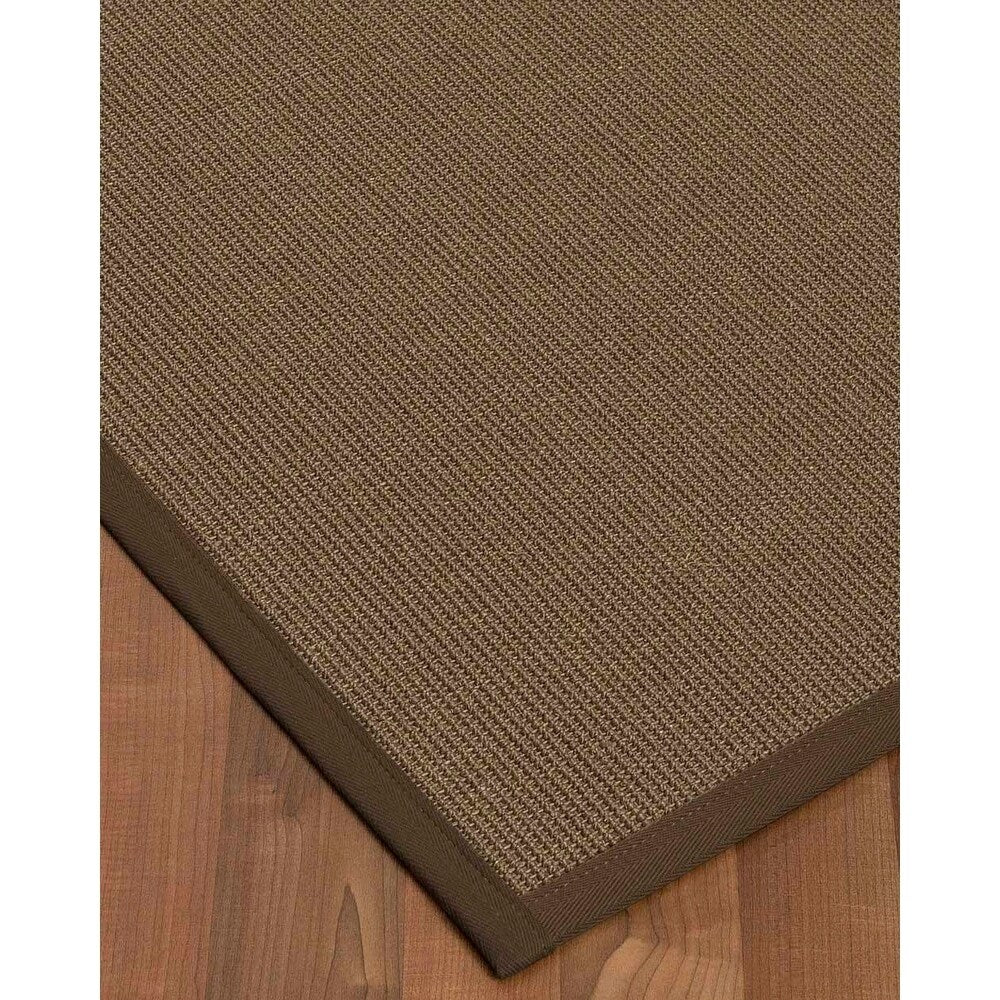 Handcrafted Linden Natural Sisal Rug - Brown Binding, 8' x 10' - 8' x 10'