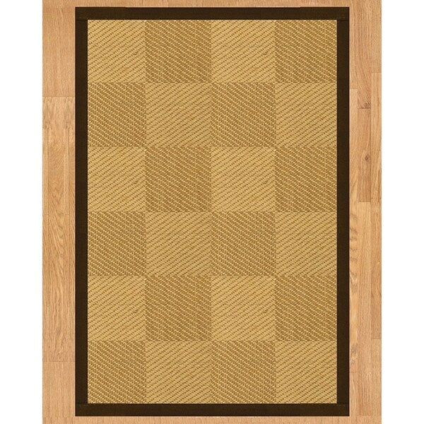 Handcrafted Oberon Natural Sisal Rug - Dark Brown Binding, (2' x 3') - 2' x 3'