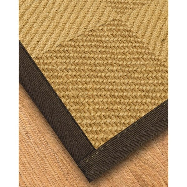 Handcrafted Oberon Natural Sisal Rug - Dark Brown Binding, (2' x 3') - 2' x 3'