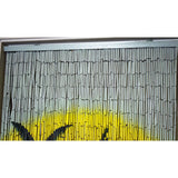Bamboo beaded curtain palm tree beach scene room partition - 36 x 80