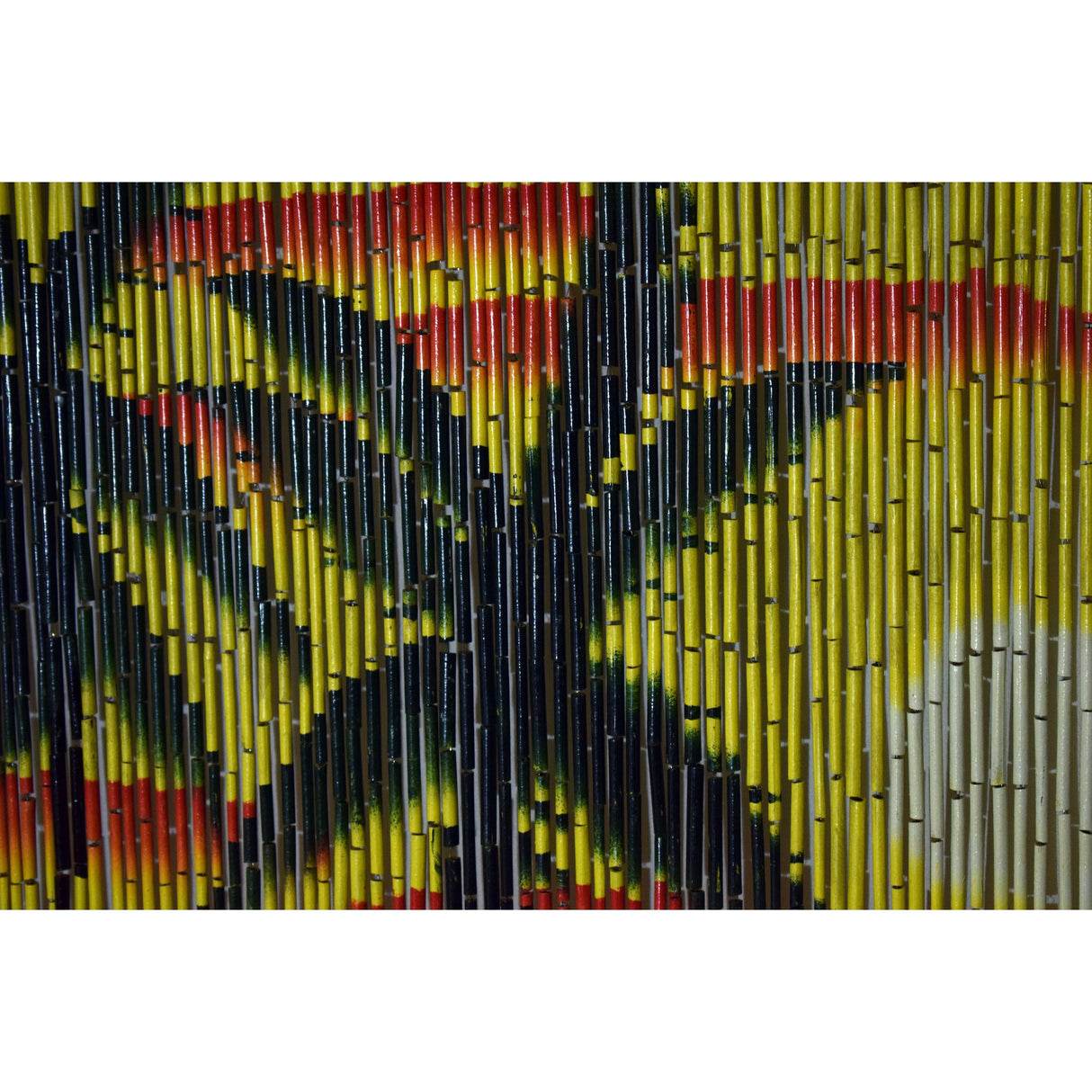 Bamboo beaded curtain palm tree beach scene room partition - 36 x 80