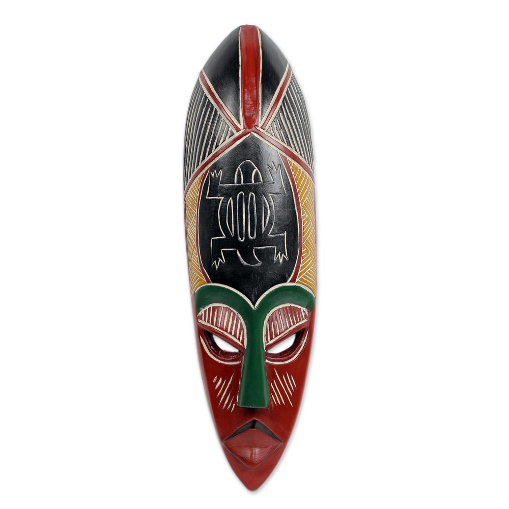 Handmade Sese Wood 'Adaptability' African Wall Mask (Ghana)