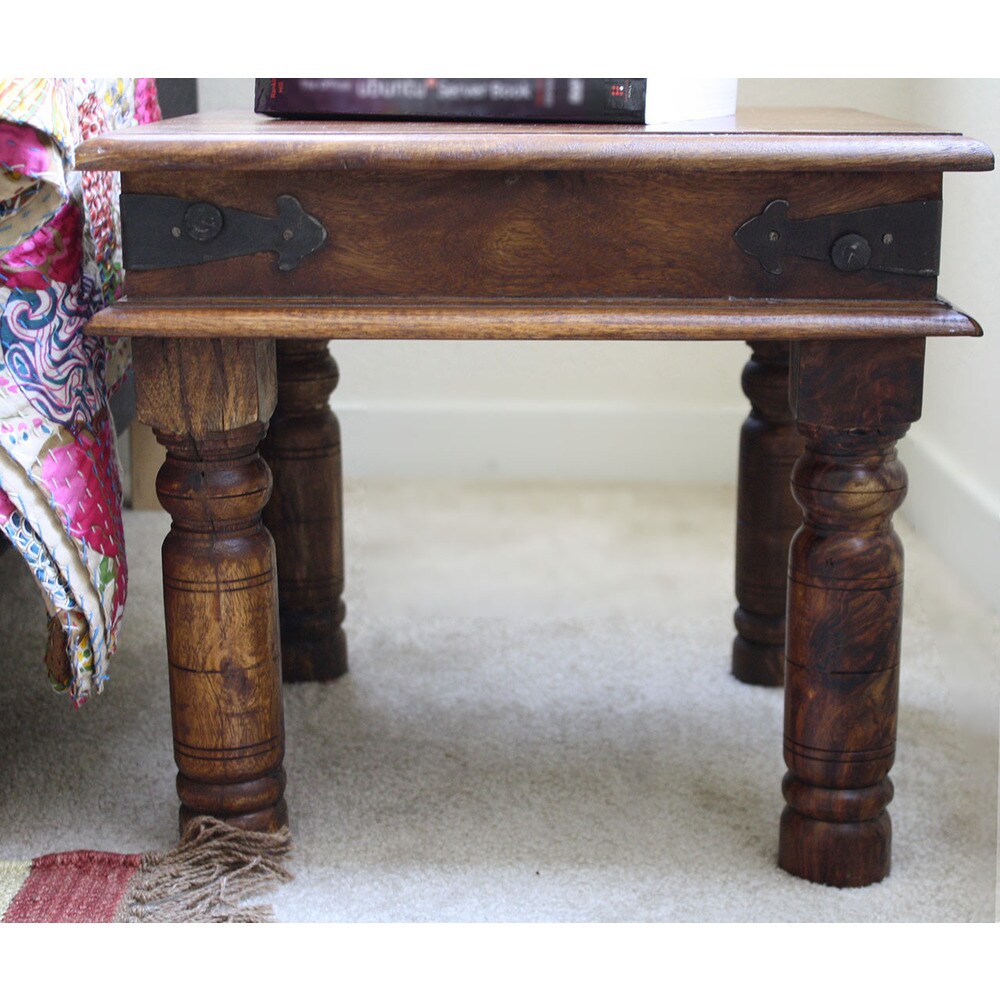 Handmade Thakat Rustic End Table (India) - 18" x 23" x 23"