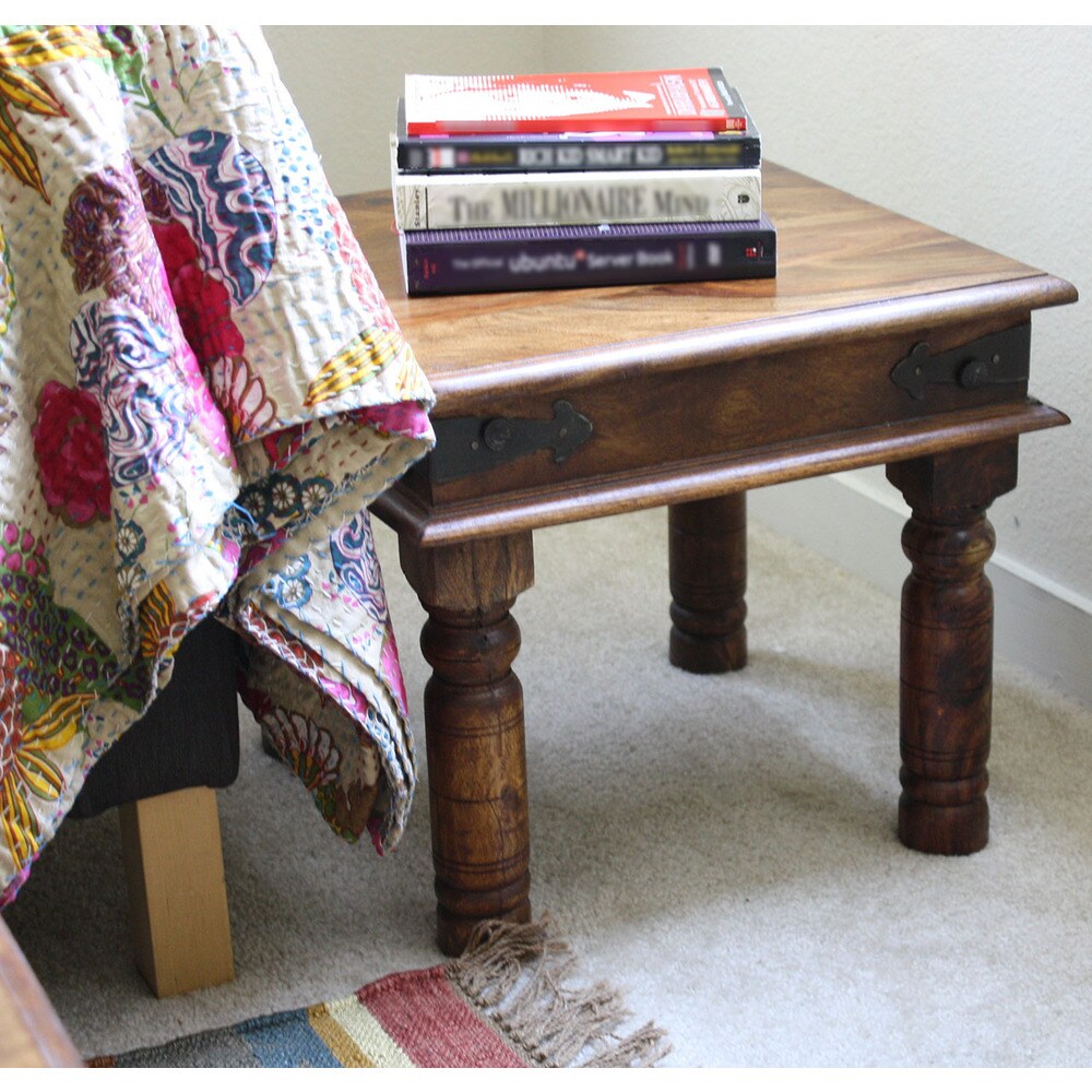 Handmade Thakat Rustic End Table (India) - 18" x 23" x 23"