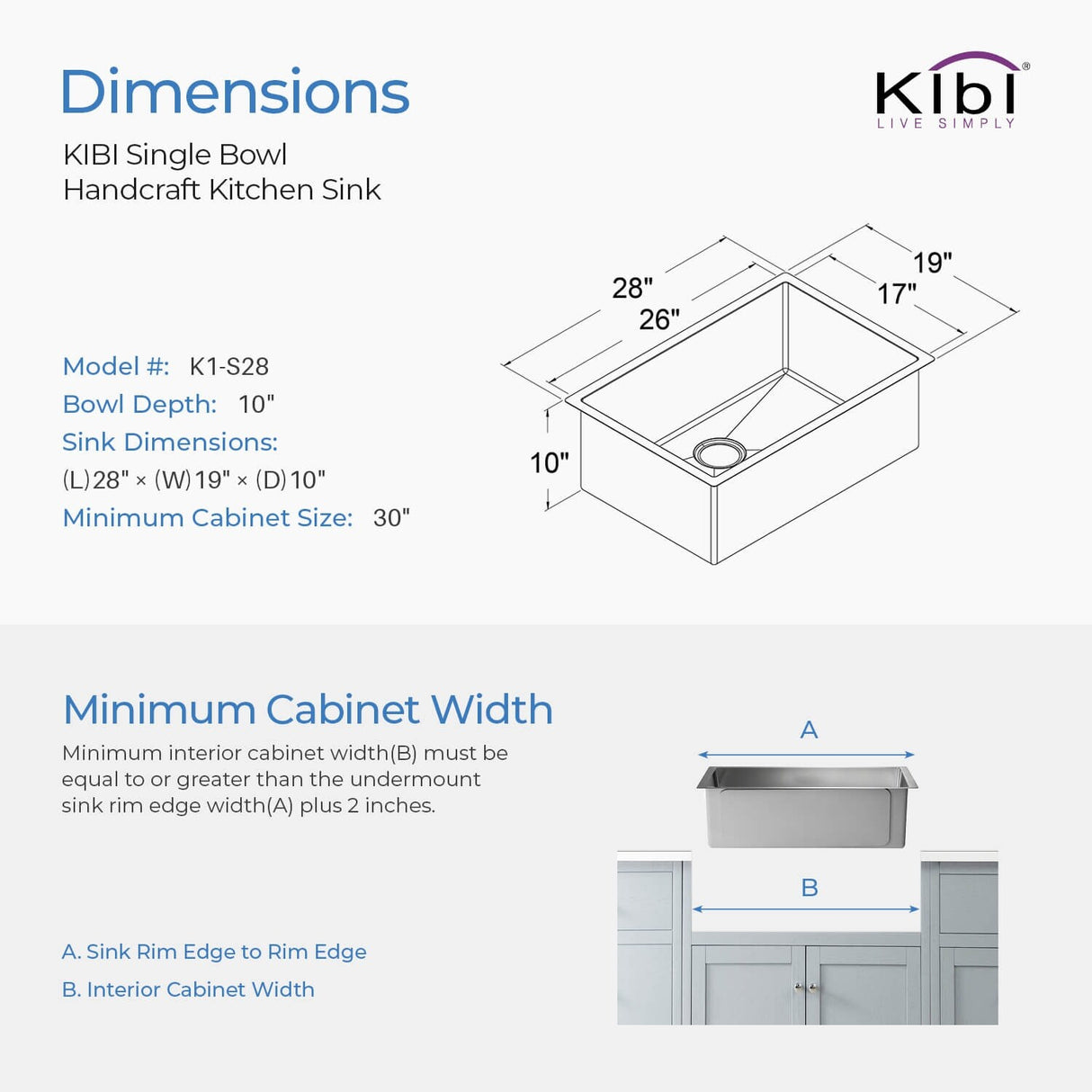 Handcrafted Undermount Single Bowl Stainless Steel Kitchen Sink