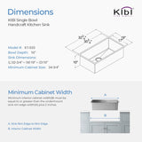 Handcrafted Undermount Single Bowl Stainless Steel Kitchen Sink
