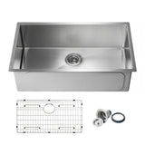 Handcrafted Undermount Single Bowl Stainless Steel Kitchen Sink