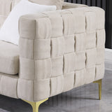 Handcrafted Weave Sofa Snowflake Velvet Fabric, New Concept Living Room Sofa