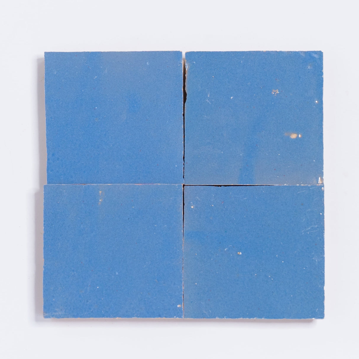 Handmade 4x4-in Moroccan Mosaic Solid Color Dusty Blue