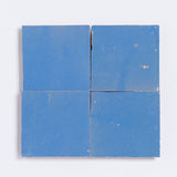 Handmade 4x4-in Moroccan Mosaic Solid Color Dusty Blue