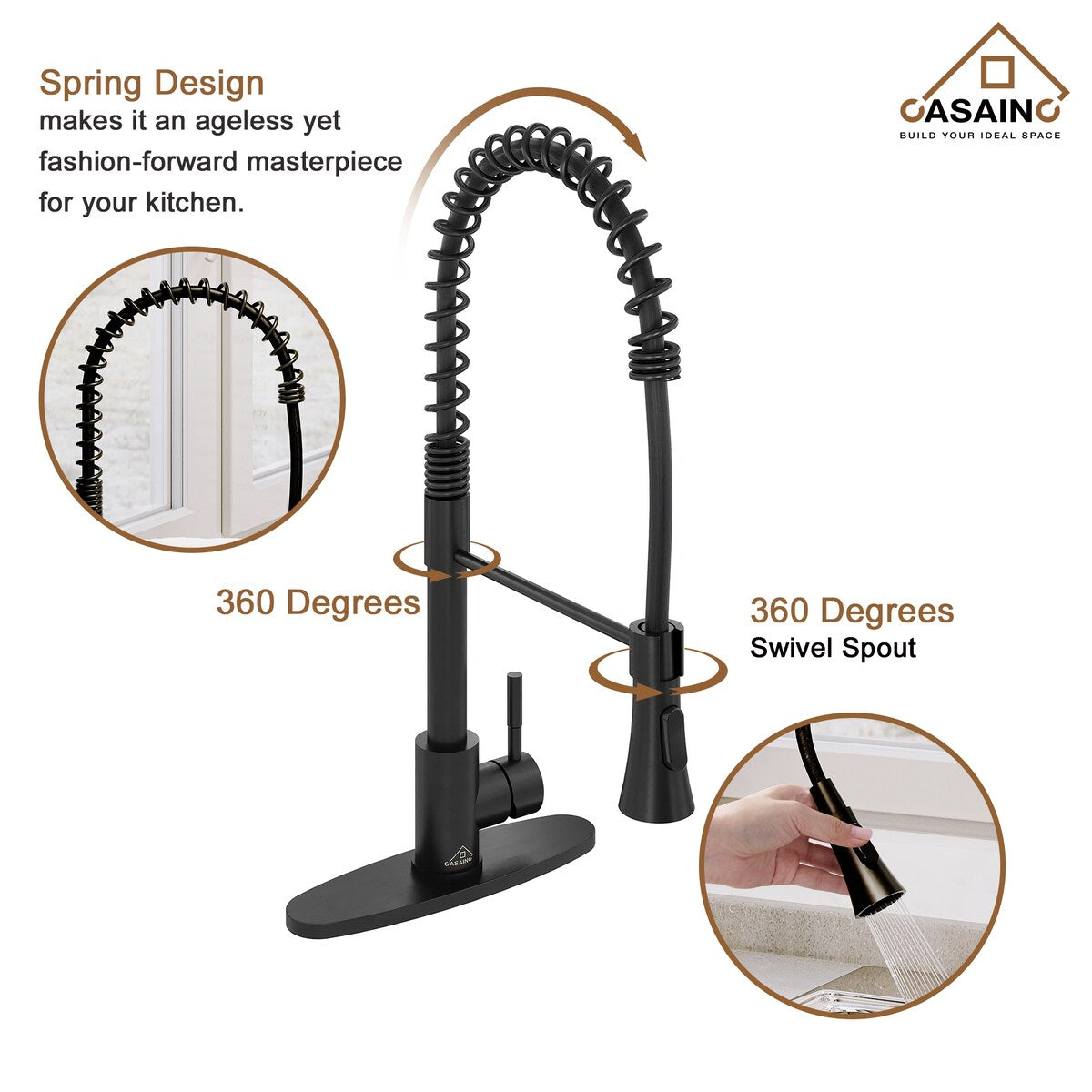 Handmade All-in-One Drop-In 2-hole 60/40 Double Bowl 18 Gauge Stainless Steel Workstation Kitchen Sink with Spring Neck Faucet