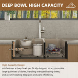Handmade All-in-One Drop-In 2-hole 60/40 Double Bowl 18 Gauge Stainless Steel Workstation Kitchen Sink with Spring Neck Faucet