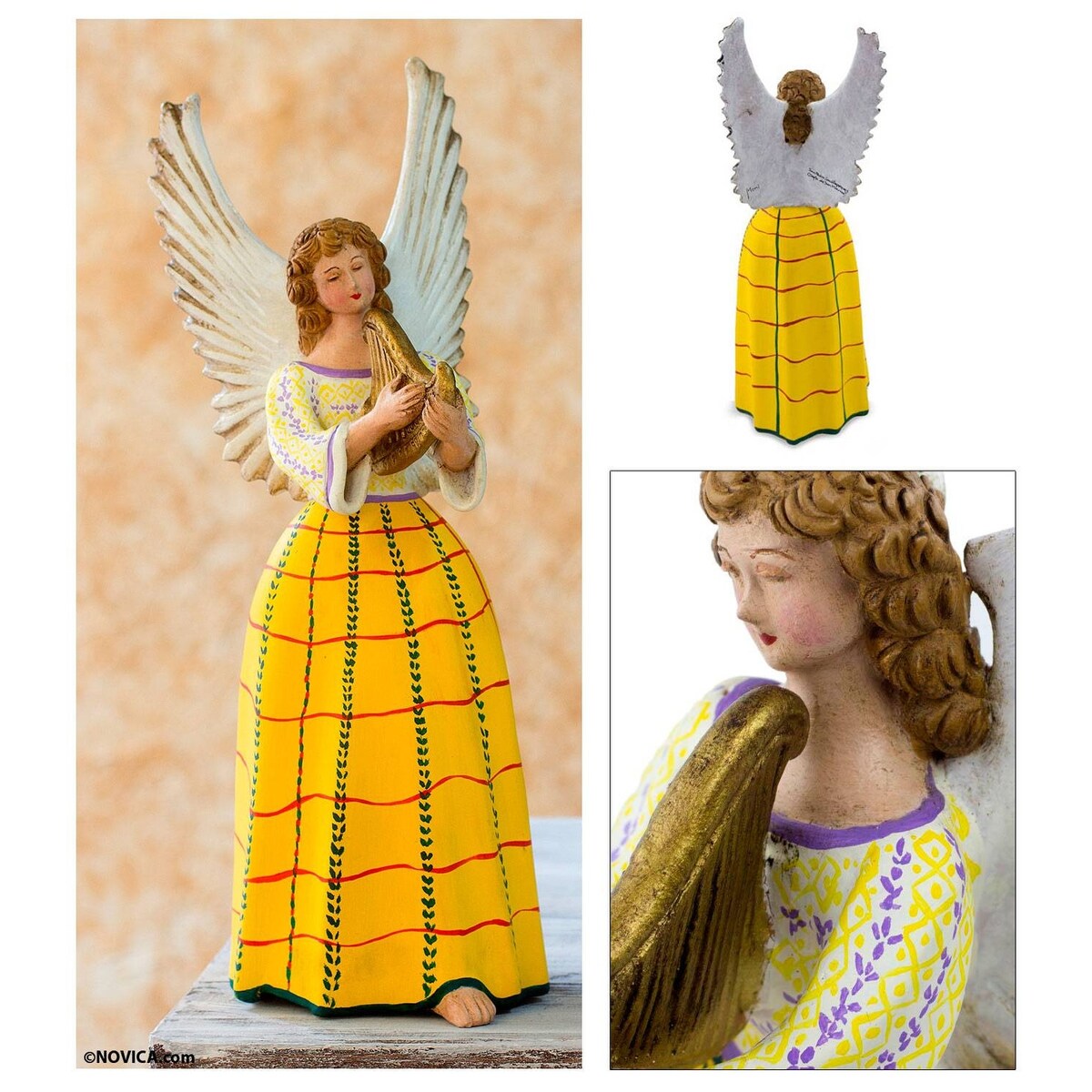 Handmade Angel from San Pedro Sacatepequez Ceramic figurine (Guatemala) - 45 x 22 x 22