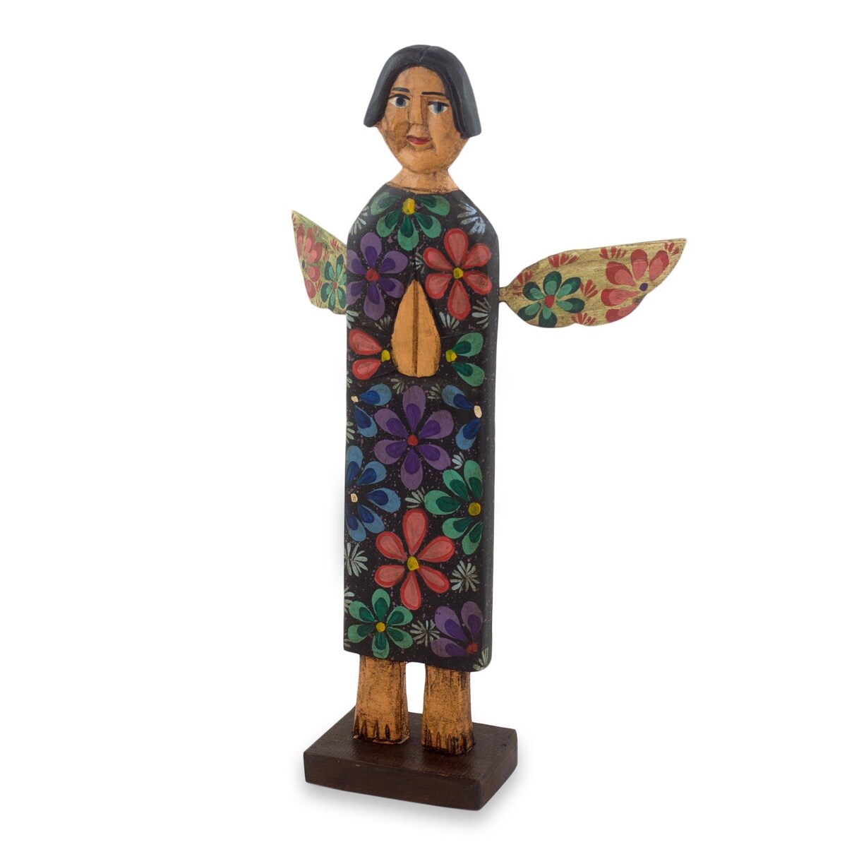 Handmade Angel of Night Wood sculpture (Guatemala) - 41 x 11 x 8