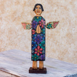 Handmade Angel of Night Wood sculpture (Guatemala) - 41 x 11 x 8