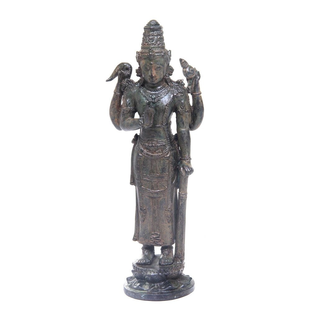 Handmade Antiqued Bronze Kertarajasa Replica Sculpture Hindu (Indonesia)