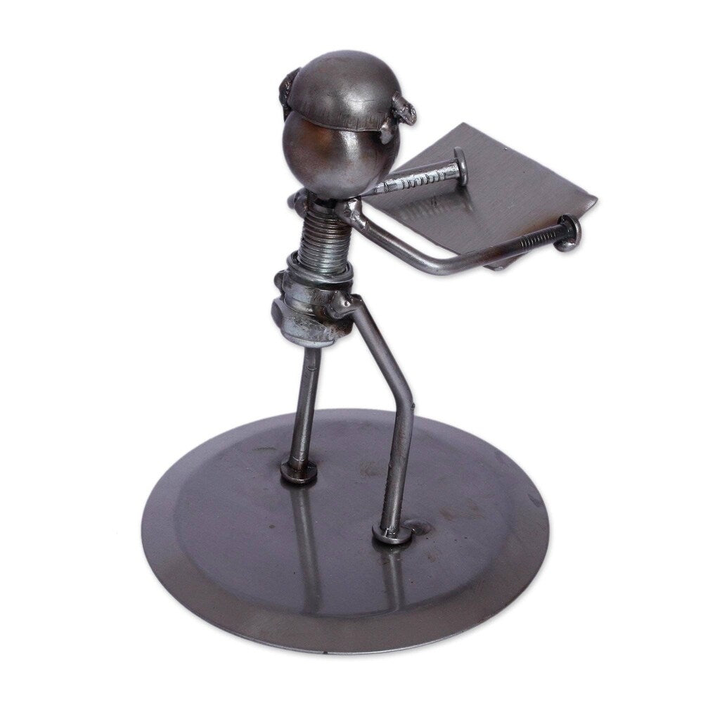 Handmade Architect Upcycled Metal Auto Part Sculpture (Mexico)