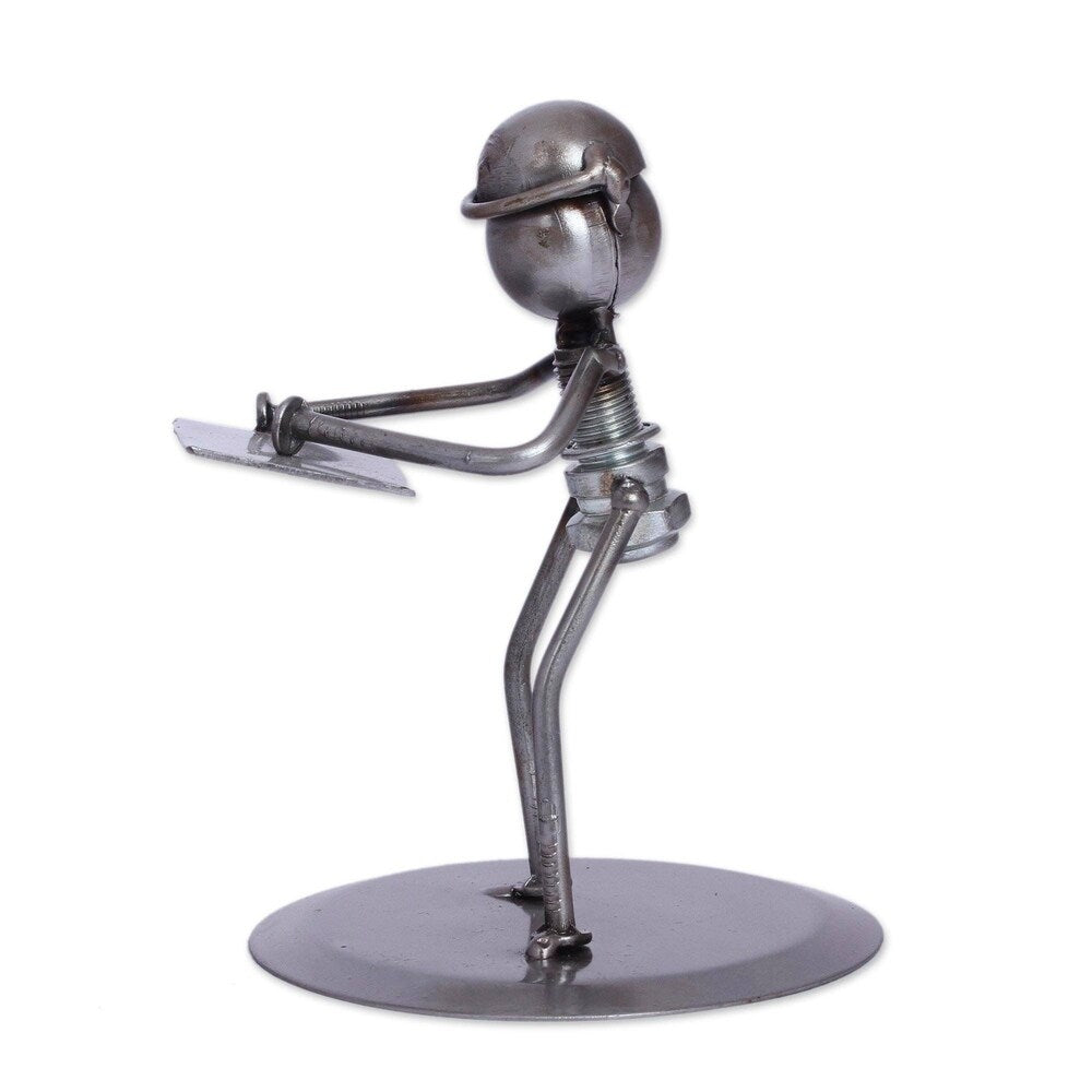 Handmade Architect Upcycled Metal Auto Part Sculpture (Mexico)