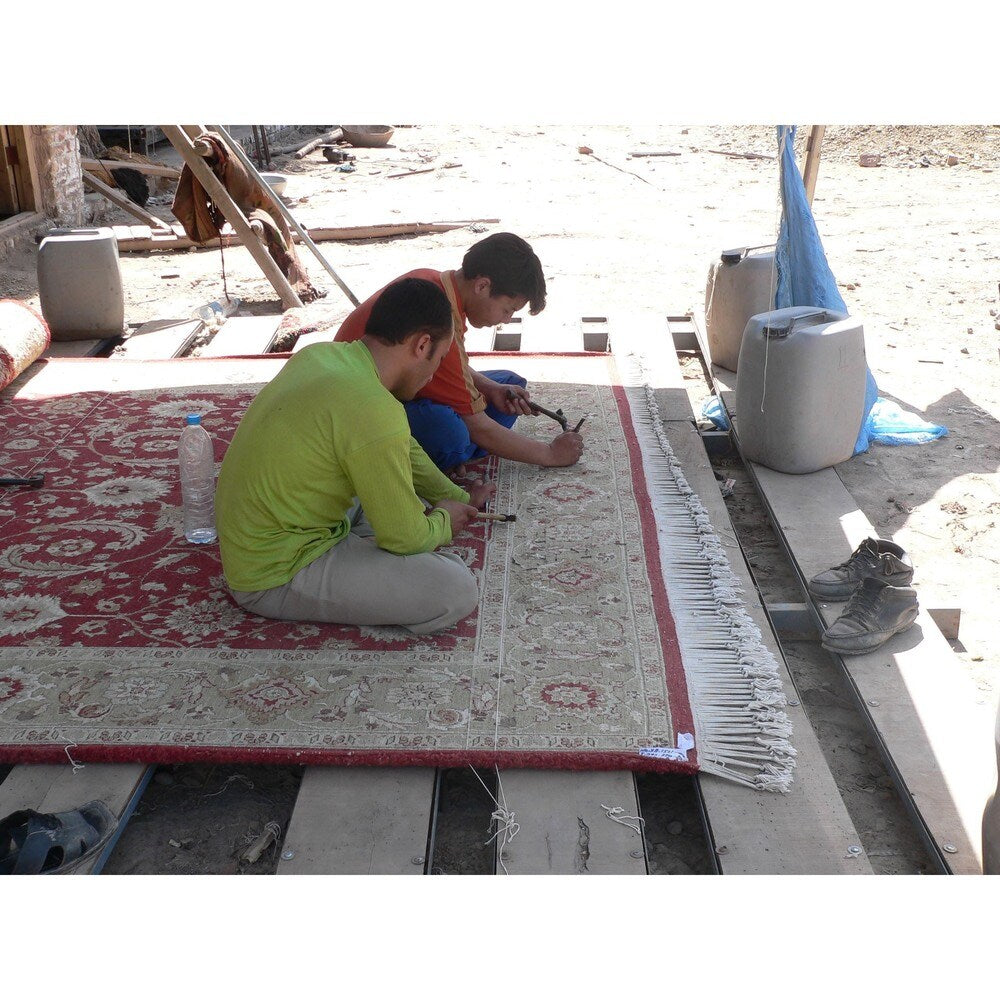 Handmade Natural Stripe Rayon from Bamboo Rug - 2' x 3'