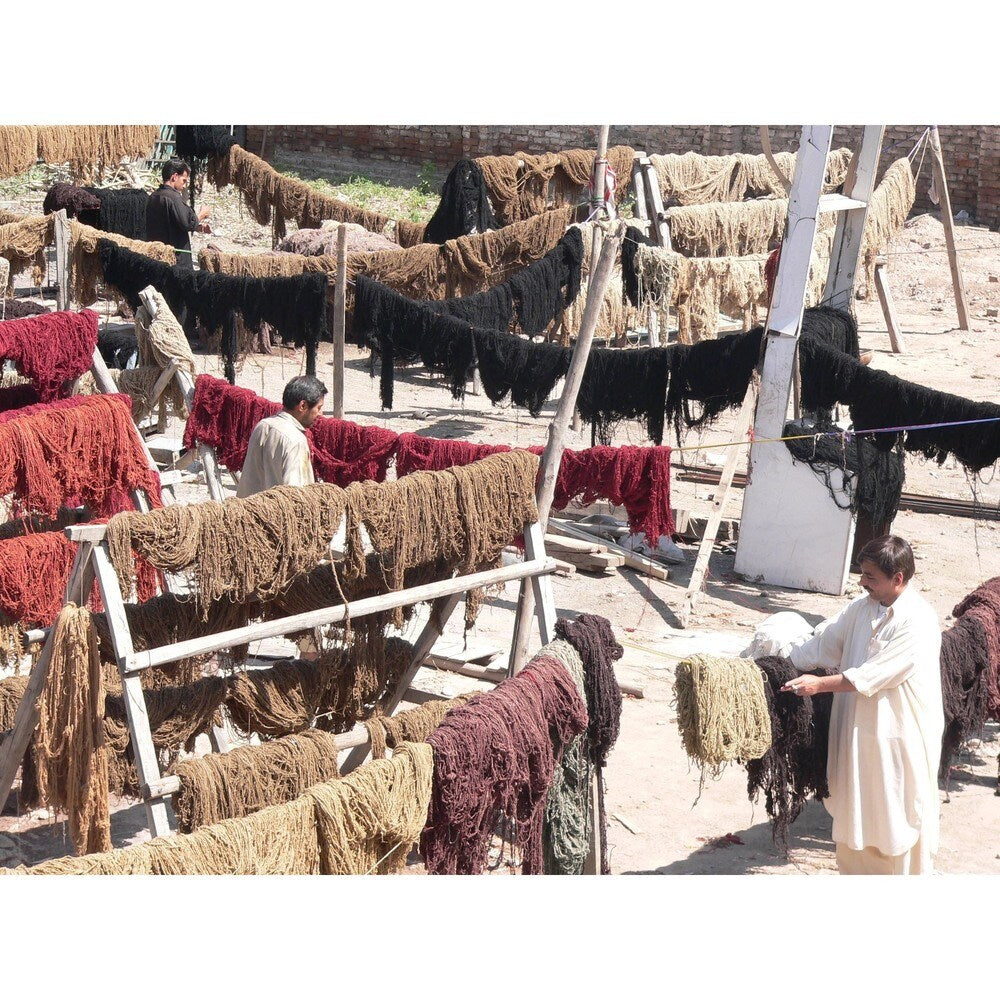 Handmade Natural Stripe Rayon from Bamboo Rug - 2' x 3'