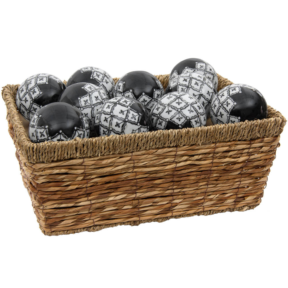 Handmade Black and White 3-inch Porcelain Ball Set (China)